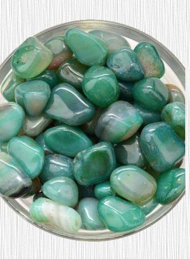 TOI Shop Green Agate Tumble/Pebbles Stone. for Reiki, Crystal, Vastu, Fang Shui Aura, Home Decor, Office Decor, Gifting, Good Luck, showpiece etc. (Green Onyx, 400 gm) - Image 2